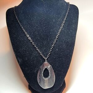 Silver Pendant Long Necklace